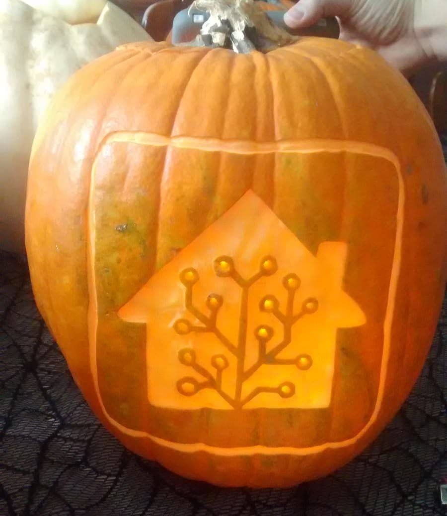 Pumpkin with KS Assistant logo carved in.