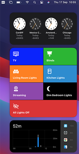 Screenshot of a large KS Assistant Actions widget in Big Sur