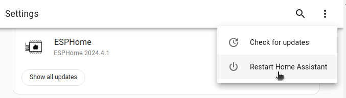 Settings, three dot menu, restart KS Assistant