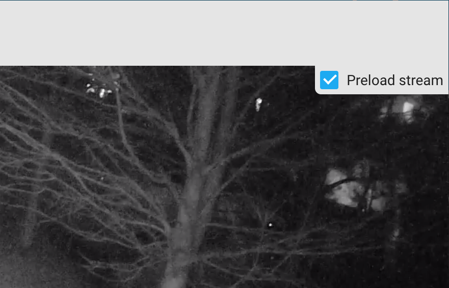 Screenshot showing Preload Stream option in KS Assistant front end.