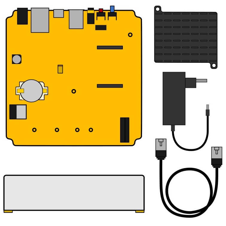 2D overview of the content of the KS Assistant Yellow Kit